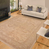 handmade Traditional Kafkaz Beige Tan Hand Knotted RECTANGLE 100% WOOL area rug 9 x 12